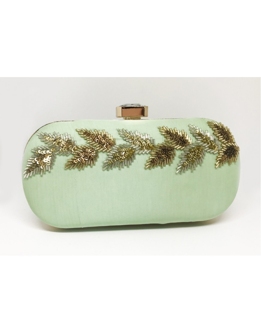 Pastel Green Box Clutch